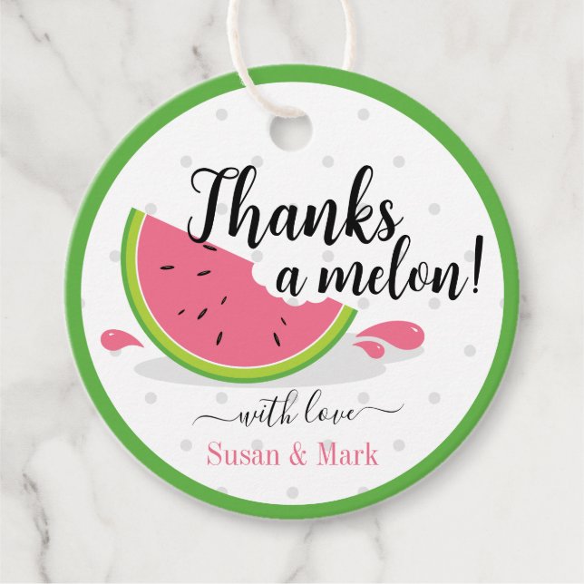 Thanks a Melon Watermelon Thank You Tag (Front)