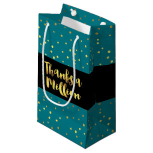Thanks a Million Glitter Gold Small Gift Bag