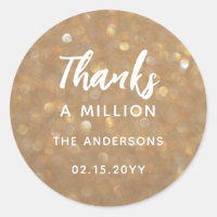 Thanks a Million Gold Glitter Sparkles Friendship