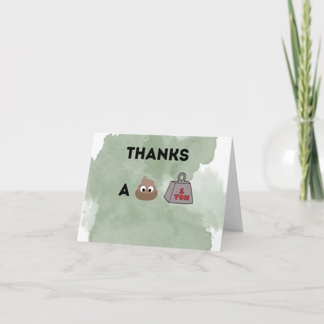 Thanks a Poop Tonne  Thank You Card (Front)