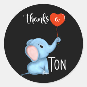 thanks a tonne elephant thanksgiving  classic round sticker