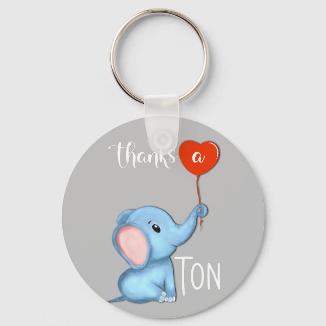 thanks a tonne elephant thanksgiving key ring (Front)
