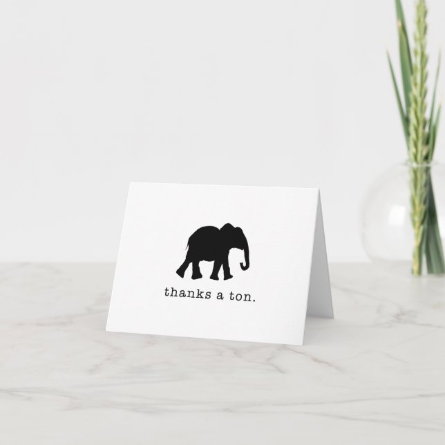 Thanks a Tonne - Funny Elephant Thank You Card (Front)