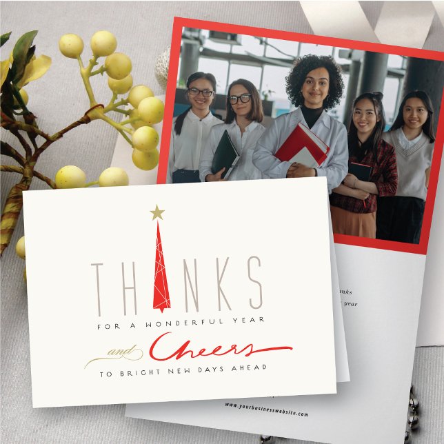 Thanks And Cheers Tall Tree Corporate Business Holiday Card (Thanks And Cheers Tall Tree Corporate Business Holiday Card @ fat*fa*tin)