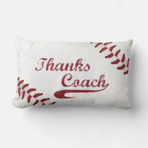 Thanks Baseball Coach Large Grunge Baseball Lumbar Cushion