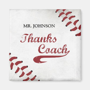 Thanks Baseball Coach Large Grunge Baseball Magnet