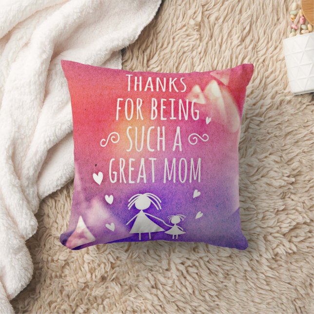 Thanks Being Great Mum Throw Pillow (Blanket)
