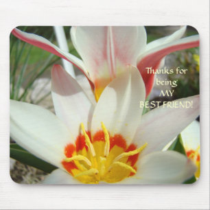 THANKS BEST FRIEND Gifts Mouse Pad TULIP FLOWERS