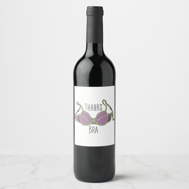 Thanks Bra Wine Label (Front)