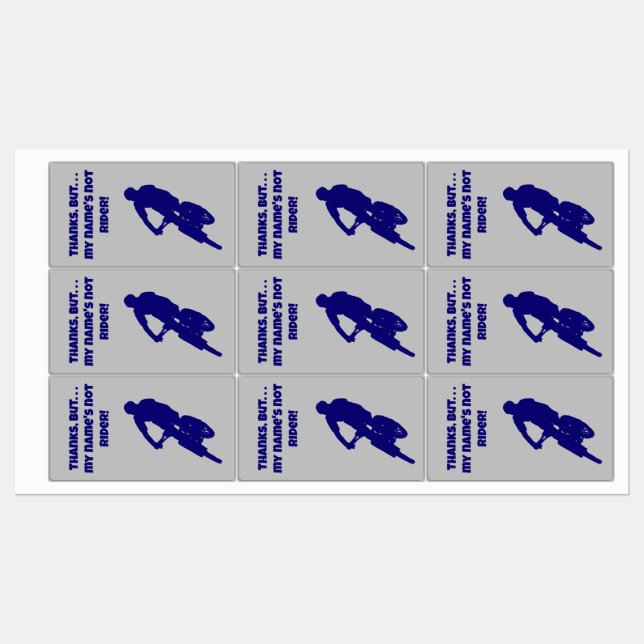 Thanks, But My Name's Not Rider stickers (Sheet)