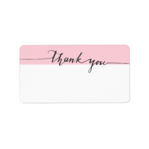 Thanks Calligraphy Pink Colour Write-in Address Label