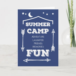 Thanks Camp Counselor Fun Navy Blue, White Arrows Thank You Card