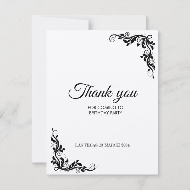 Thanks card for birthday (Front)