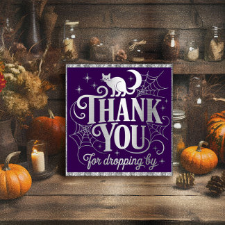 Thanks Cats and Cobwebs Halloween Poster