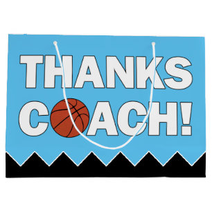 Thanks Coach! Basketball Coaches Sports Team Party Large Gift Bag
