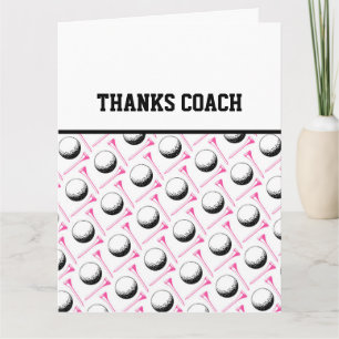 THANKS COACH Ladies Golf Team Pink Black White Card