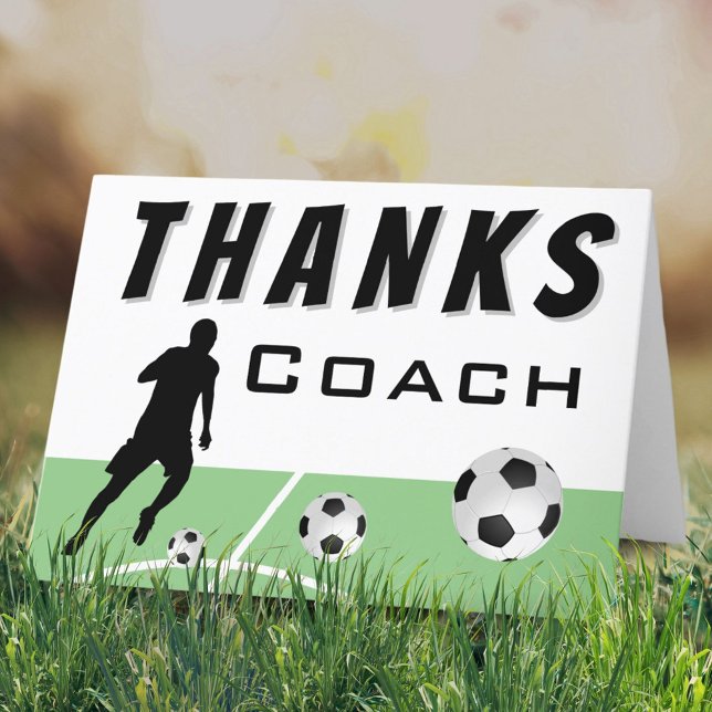 Thanks Coach Soccer Player Thank you Card (Creator Uploaded)
