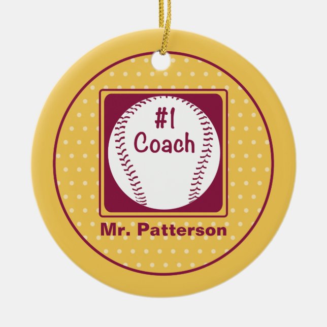 Thanks Coach, Thanks Number 1 Ceramic Tree Decoration (Front)