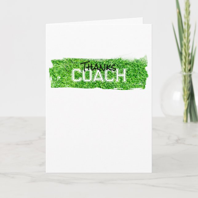 Thanks COACH Turf Team Personalised Sports  Thank You Card (Front)