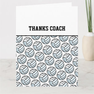 THANKS COACH Volleyball Team Sports White Black Card