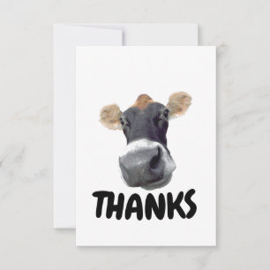 Thanks, Cow Face Thank You Card