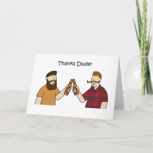 Thanks Dude Funky Hipsters Thank You Card