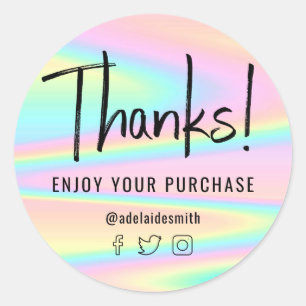 thanks enjoy your purchase classic round sticker