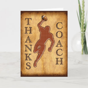 Thanks Football Coach Card Keep Change Inside TEXT
