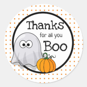 Thanks For All You Boo Halloween Thank You Classic Round Sticker