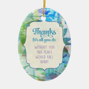 Thanks for All You Do Ceramic Tree Decoration