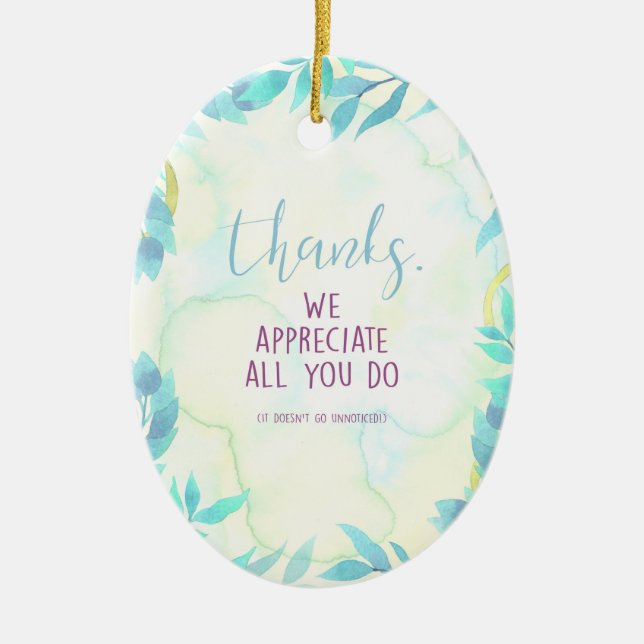 Thanks for All You Do Ceramic Tree Decoration (Front)