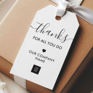 Thanks For All You Do Gift Tag, Kraft Gift Tags