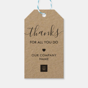 Thanks For All You Do Gift Tag, Kraft Gift Tags