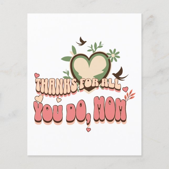 "Thanks for All You Do, Mum" Mother's Day Special  Flyer (Front)
