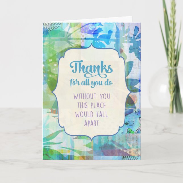 Thanks for All You Do Thank You Card (Front)