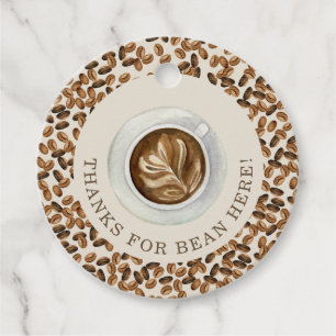 Thanks For Bean Here Coffee Baby Shower Favour Tags