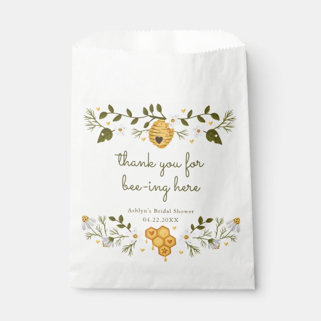 Thanks for Bee-ing Here Favour Bags (Front)
