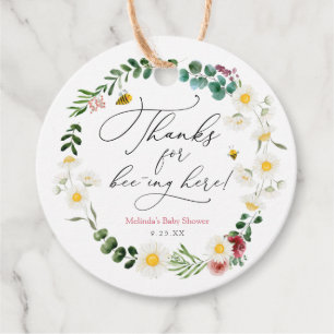 Thanks for Bee-ing Here Floral Shower Favour Tags