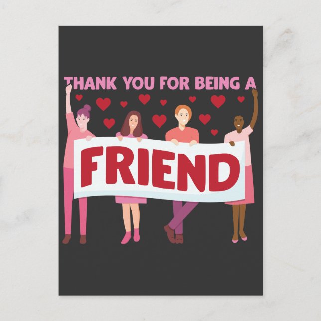 Thanks For Being A Friend Positive Mind Friendship Postcard (Front)