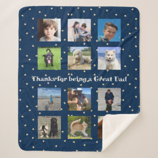 Thanks For Being a Great Dad Photo Collage Sherpa Blanket