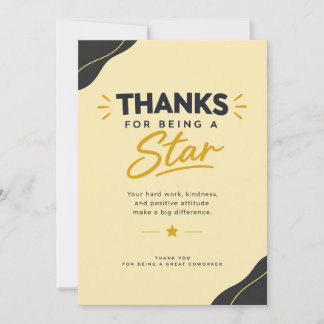 Thanks for Being a Star Thank You Card