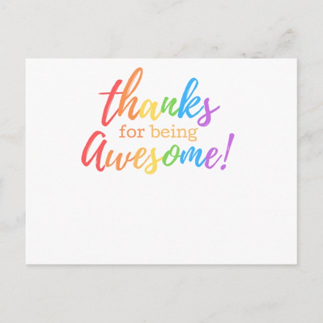 Thanks for being awesome holiday postcard (Front)