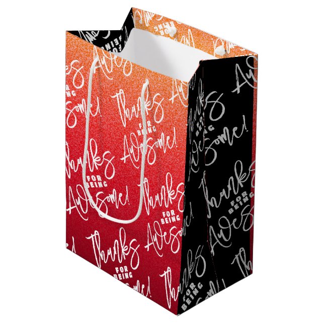 Thanks for Being Awesome! World Compliment Day Medium Gift Bag (Front Angled)