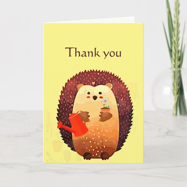 Thanks for Being Blessing Hedgehog Gardener Card (Front)