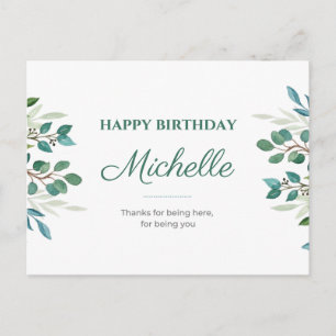Thanks for being here,  for being you Birthday Postcard