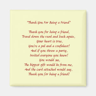 Thanks For Being My Friend - Magnet