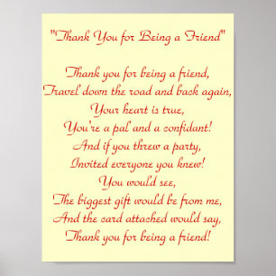 Thanks for Being My Friend - Print