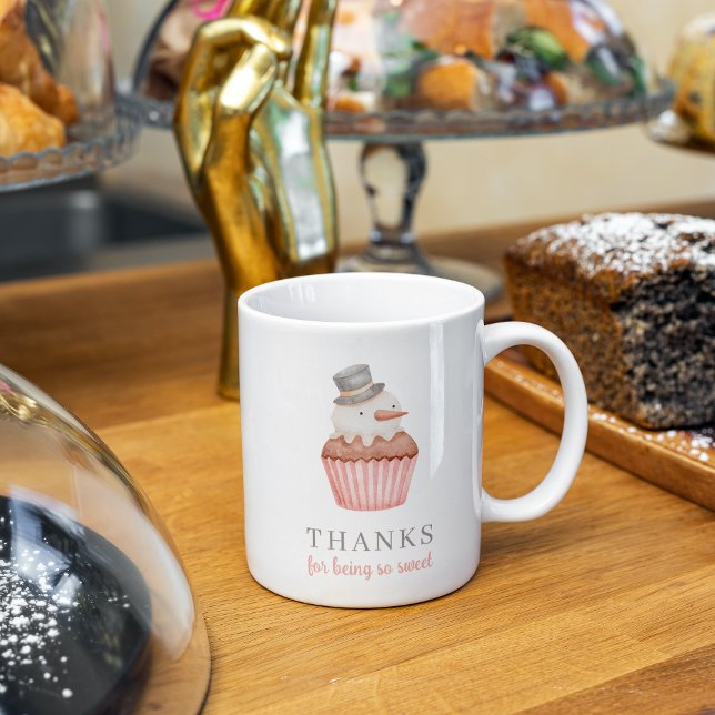 Thanks For Being So Sweet Snowman Cupcake Mug (Creator Uploaded)
