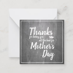Thanks for being you! Mother's Day Chalkboard Card