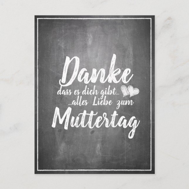 Thanks for being you! Mother's Day Chalkboard Holiday Postcard (Front)